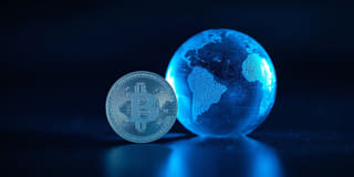 Digital assets depicted within broader worldwide financial markets